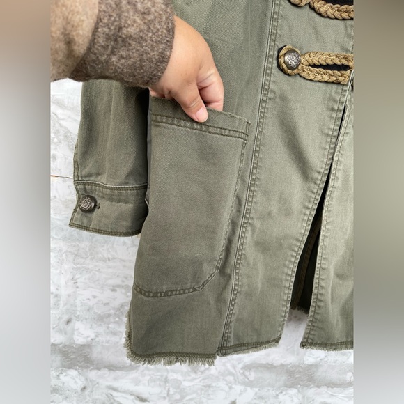Free People Olive Green Military Hussar Jacket L | Regencycore Napoleonic Band - Picture 7 of 14